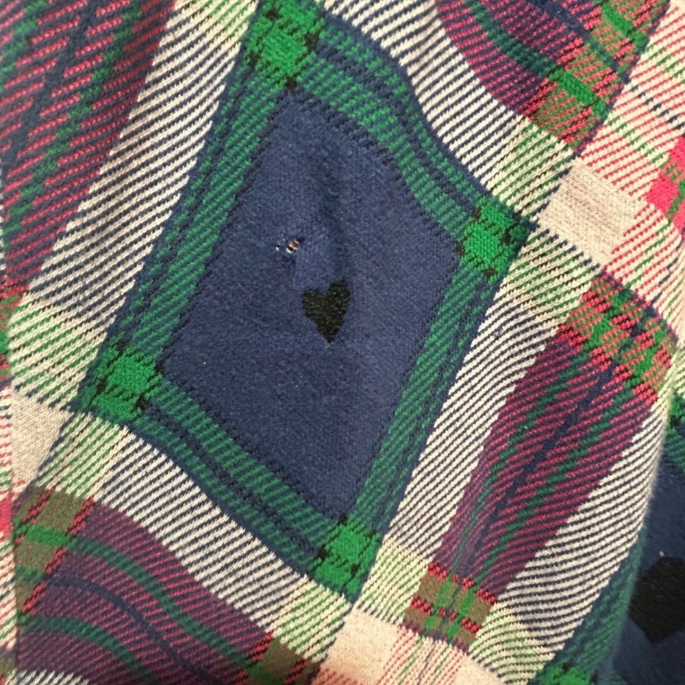 Free People Carven Plaid Mini Dress XS Hearts Pockets Preppy Academia Schoolgirl